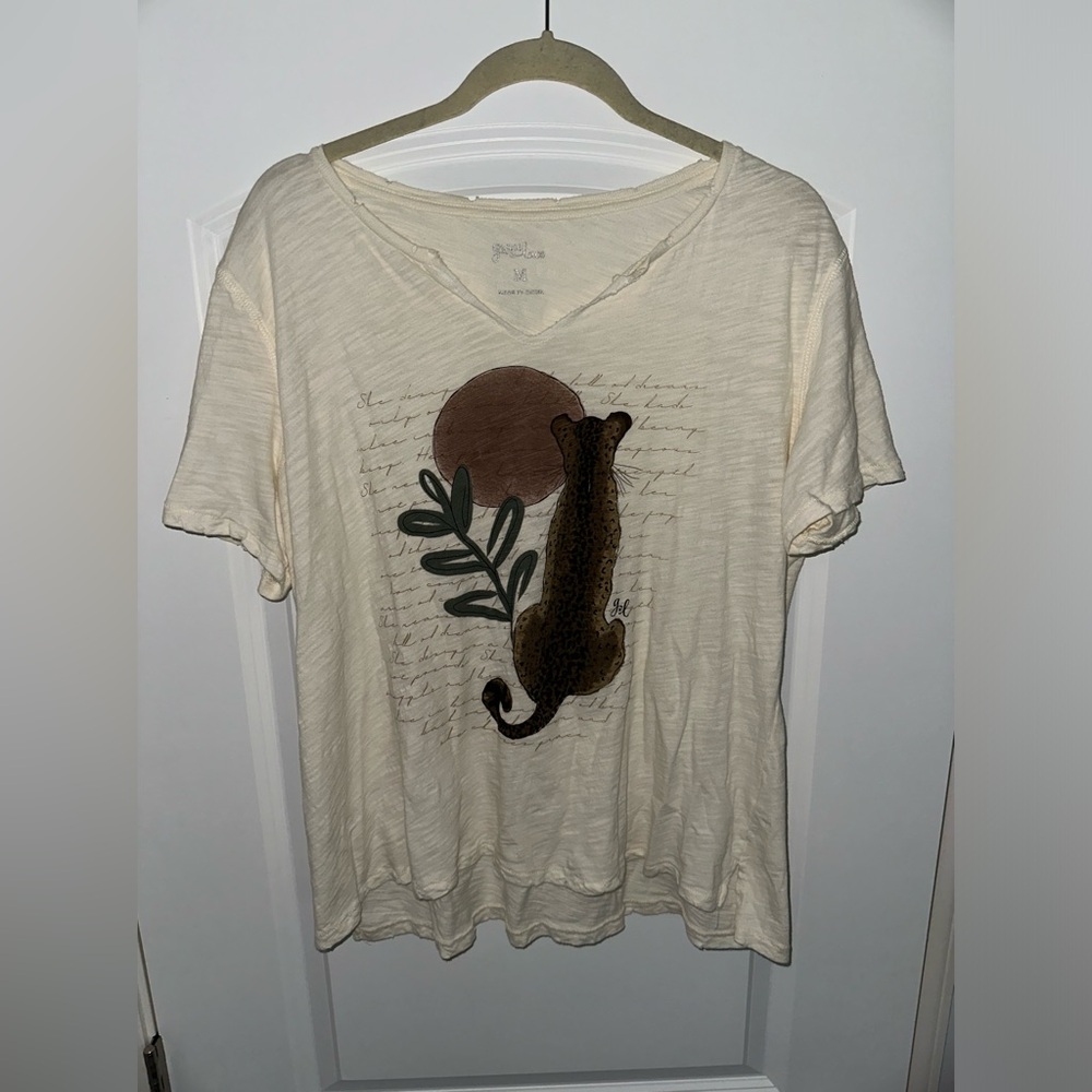 Grace & Lace EUC Natural Cheetah Notched Neck, size medium